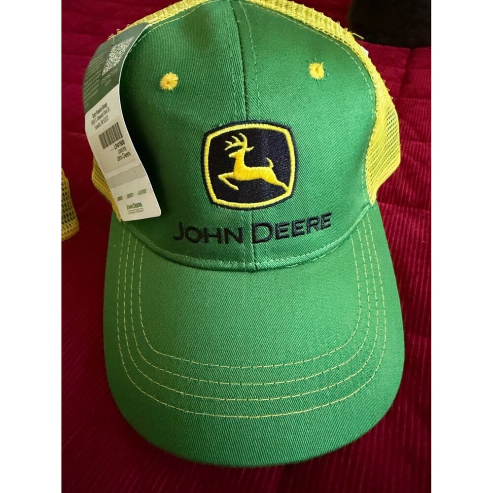 John Deere Green & Yellow Mesh Logo Cap. one size